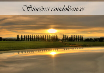 Carte de condoléances "Broye coucher de soleil reflet HDR"
