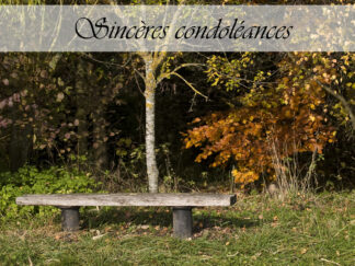 Carte de condoléances "Banc"