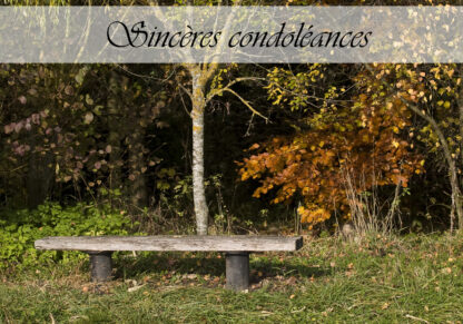 Carte de condoléances "Banc"