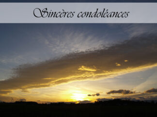 Carte de condoléances "Coucher de soleil nuage diagonale"