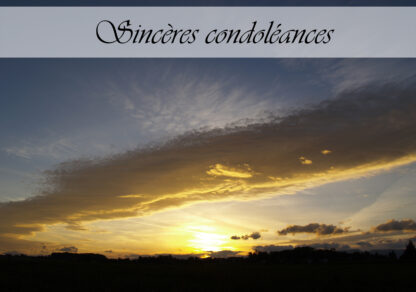 Carte de condoléances "Coucher de soleil nuage diagonale"
