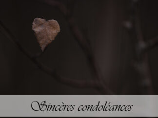 Carte de condoléances "Feuille en coeur"